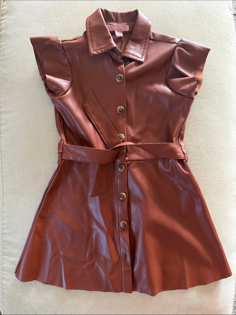 BCBG faux leather dress